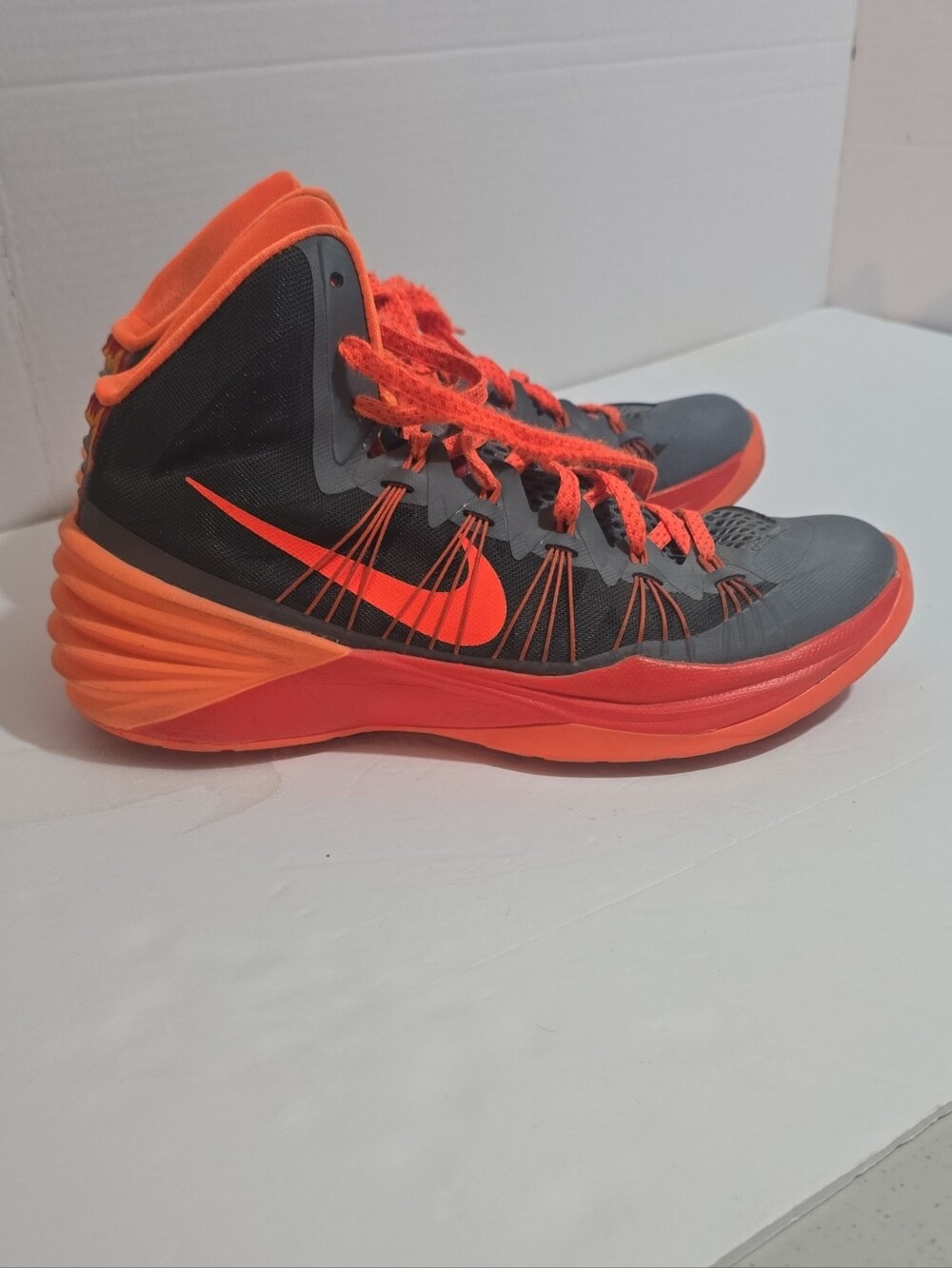 Nike Hyperdunk 2013 'Cool Grey Vibrant Orange' Rare Mens 10